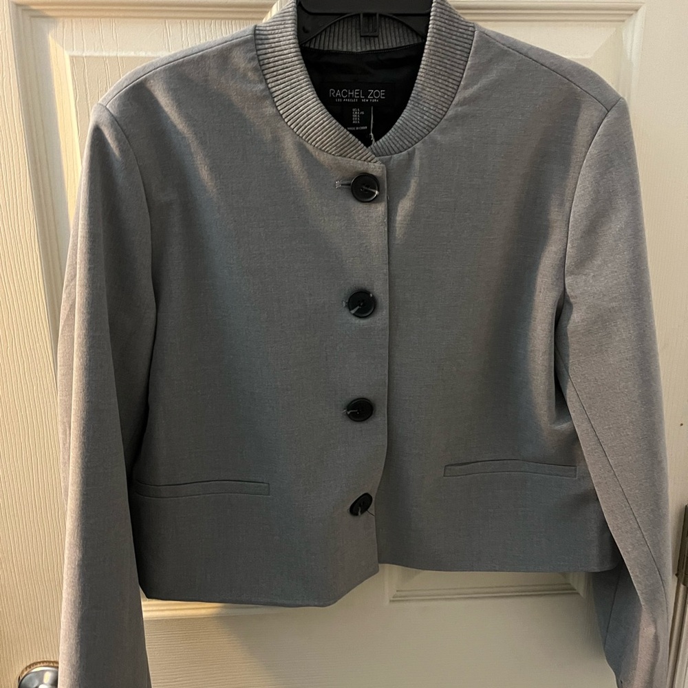 Rachel Zoe Gray Women's Cropped Jacket